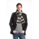 Rex chinchilla fur scarf - striped - unisex
